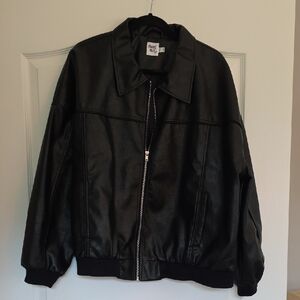 Woman's Black Faux Leather Jacket
